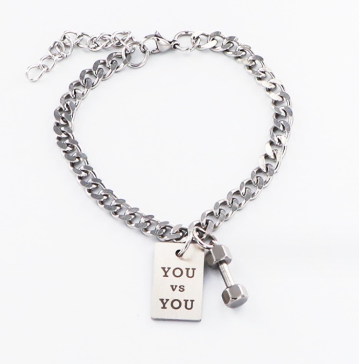 Tumbbell Chain Bracelet For Men